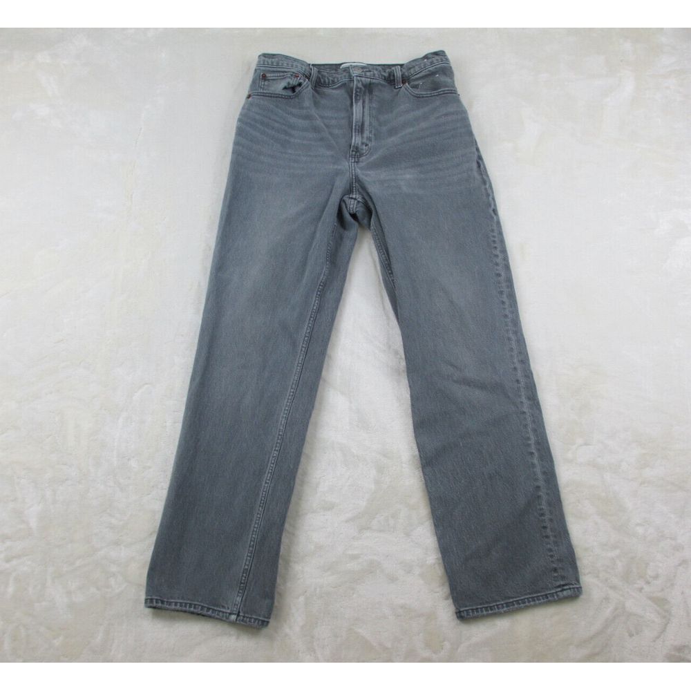 Abercrombie & Fitch Pants Womens 12 Gray Jeans 90s Straight Ultra High‎ 30x30